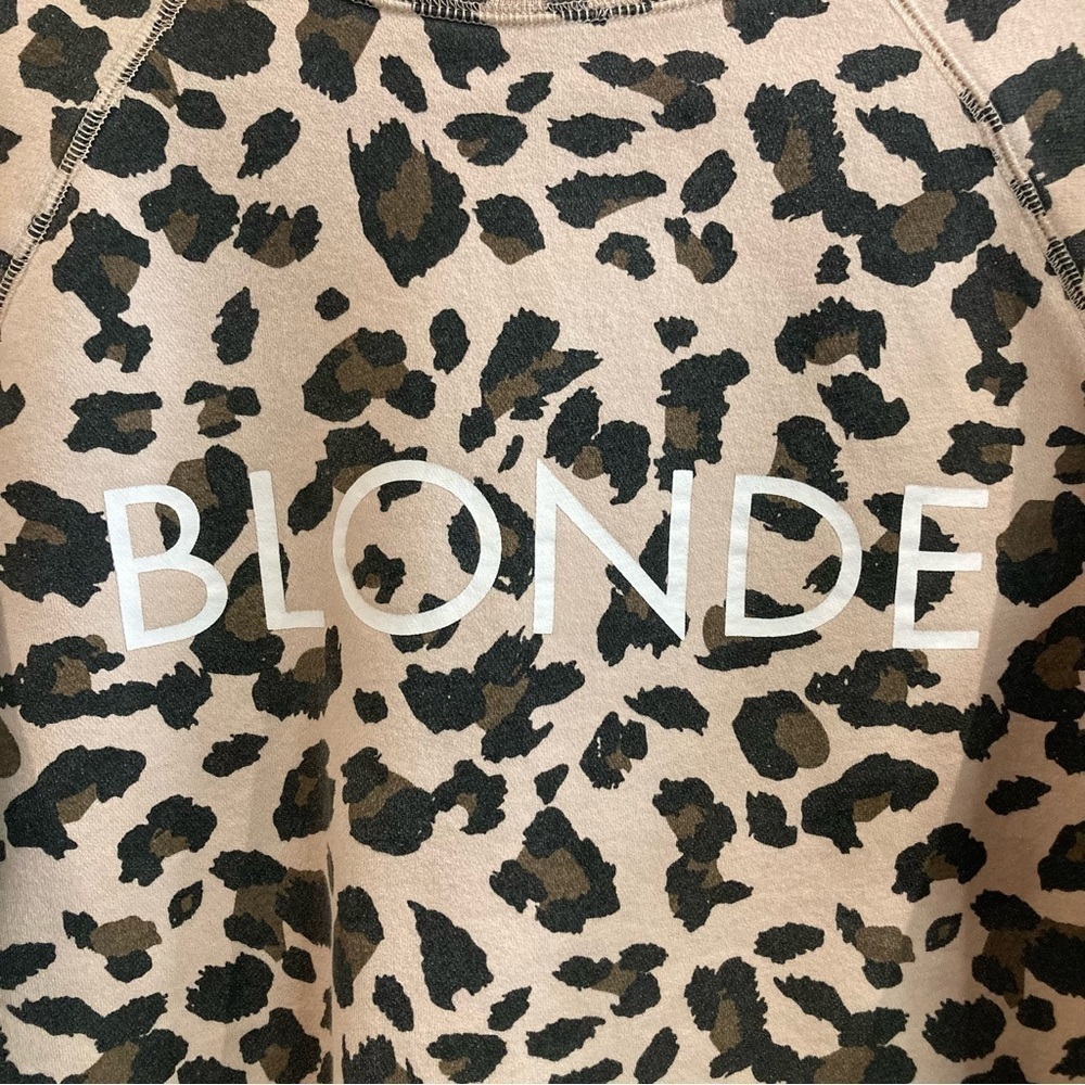 BRUNETTE THE LABEL  Sz S/M “Blonde” Leopard Print Oversized Sweatshirt Top - Picture 3 of 10